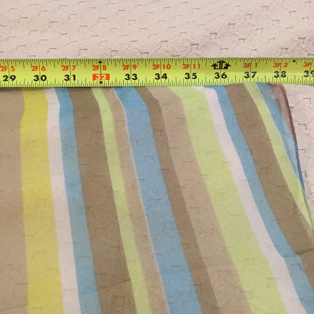 square striped scarf sheer
